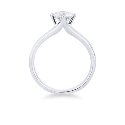 Solitario modello lineare a rombo in Oro bianco 18k con diamante di 1.00 ct.