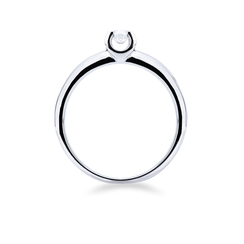 Solitario a 4 griffe in oro bianco 18k con Diamante ct. 0,15