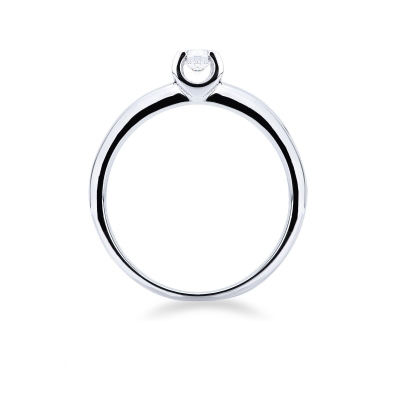 Solitario a 4 griffe in oro bianco 18k con Diamante ct. 0,15