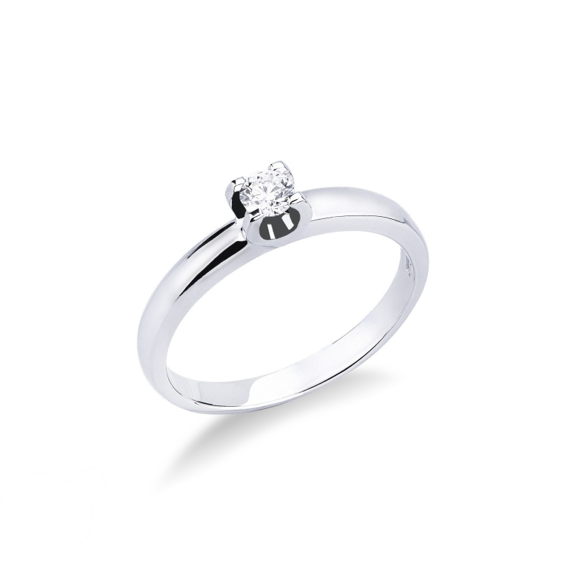 Anello Solitario Legame 0,15 ct Oro Bianco 18k 