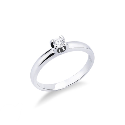 Anello Solitario Legame 0,15 ct Oro Bianco 18k 