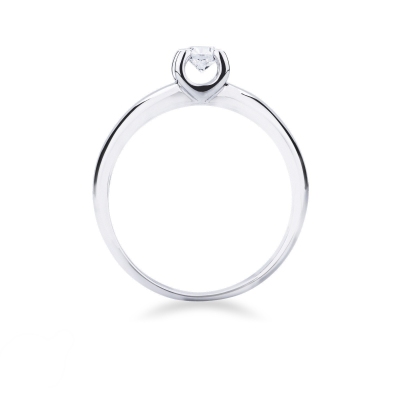 Solitario lineare a 4 griffe in oro bianco 18k con Diamante ct. 0,25