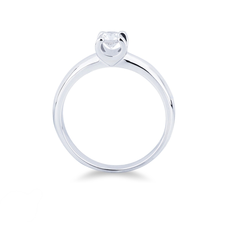 Solitaire ring white gold 18k with diamond 0,30 ct