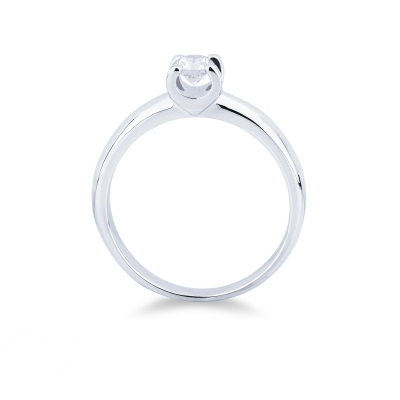 Solitaire ring white gold 18k with diamond 0,30 ct