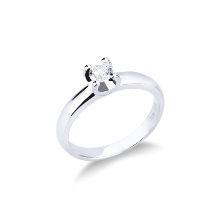 Solitaire ring white gold 18k with diamond 0,30 ct