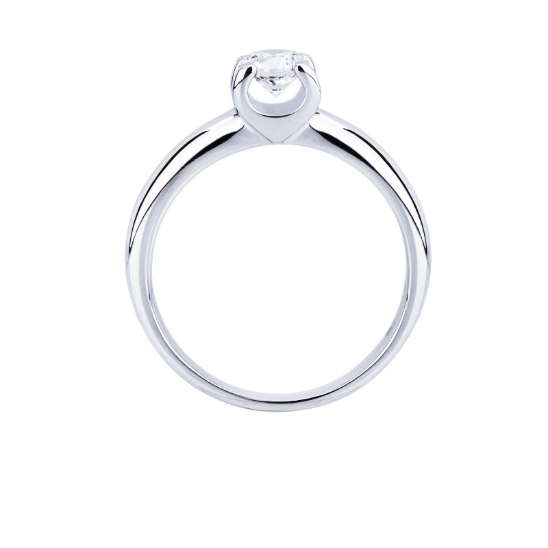 Solitario griffe a 4 punte in oro bianco 18k con Diamante ct. 0,50