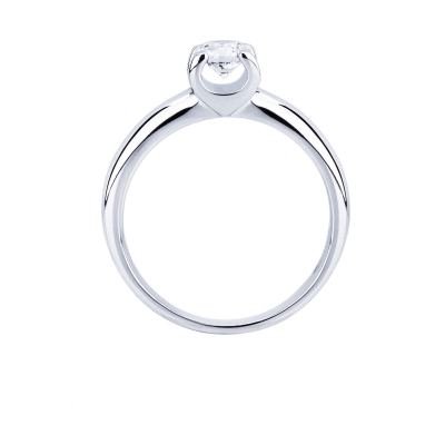 Solitario griffe a 4 punte in oro bianco 18k con Diamante ct. 0,50