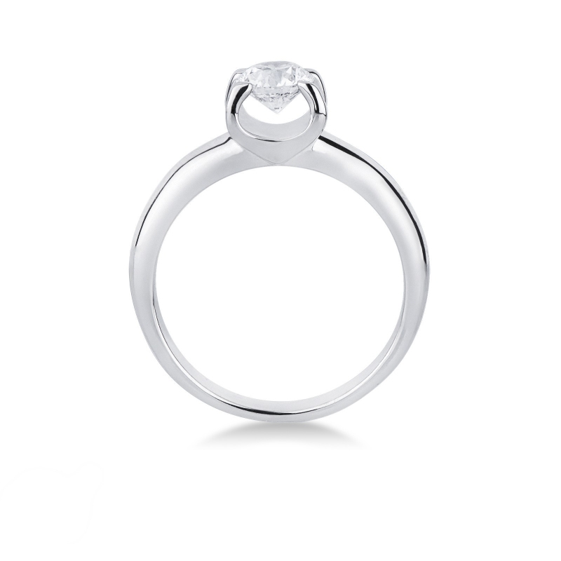 Solitaire ring in white gold 18k with a 0,70 ct diamond 4 claw 