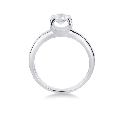 Solitaire ring in white gold 18k with a 0,70 ct diamond 4 claw 