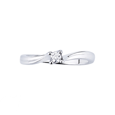 Solitario Amore Mio Armonia 0,10 ct Oro Bianco