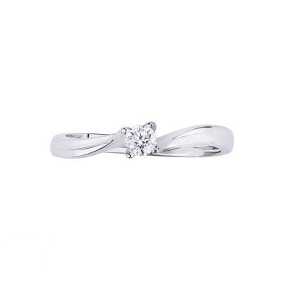 Anello Solitario Armonia 0,15 ct Oro Bianco 