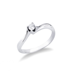 Anello Solitario Armonia 0,15 ct Oro Bianco 