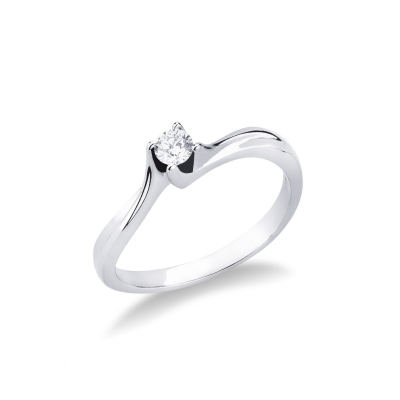 Anello Solitario Armonia 0,15 ct Oro Bianco 