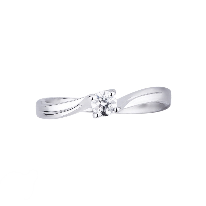 Anello Solitario Armonia con diamante 0,20 ct Oro Bianco
