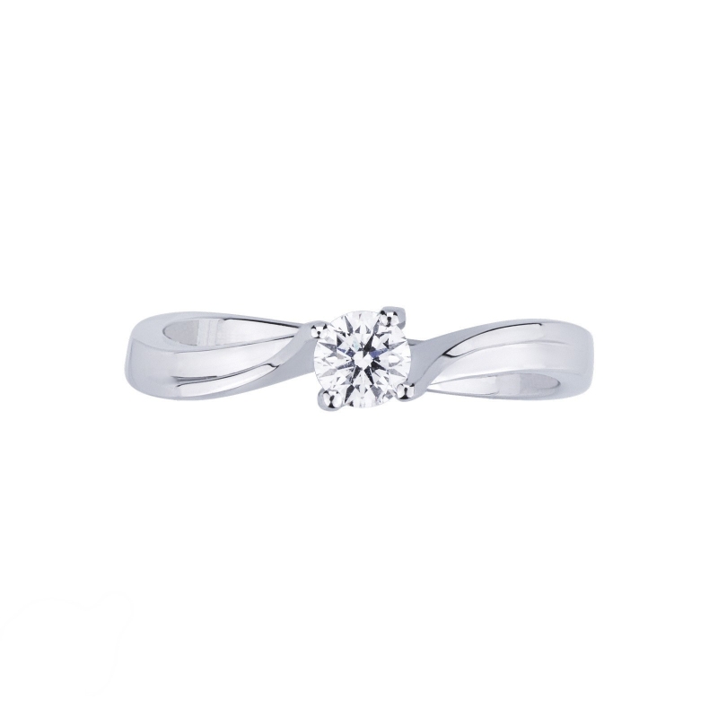 Solitario Armonia Diamante 0,25 ct in Oro Bianco 18k