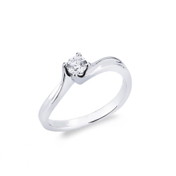 Solitario Armonia Diamante 0,25 ct in Oro Bianco 18k