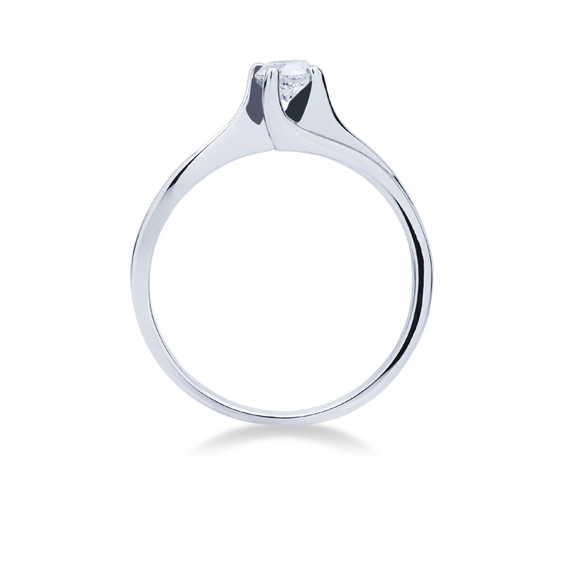 Anello Solitario Armonia diamante 0,30 ct Oro Bianco 18k