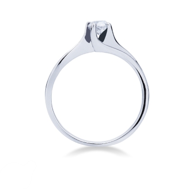 Anello Solitario Armonia diamante 0,30 ct Oro Bianco 18k
