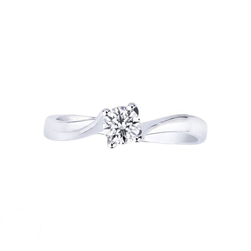Anello Solitario Armonia diamante 0,30 ct Oro Bianco 18k