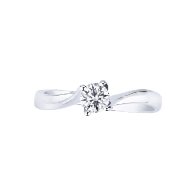 Anello Solitario Armonia diamante 0,30 ct Oro Bianco 18k