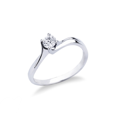 Anello Solitario Armonia diamante 0,30 ct Oro Bianco 18k