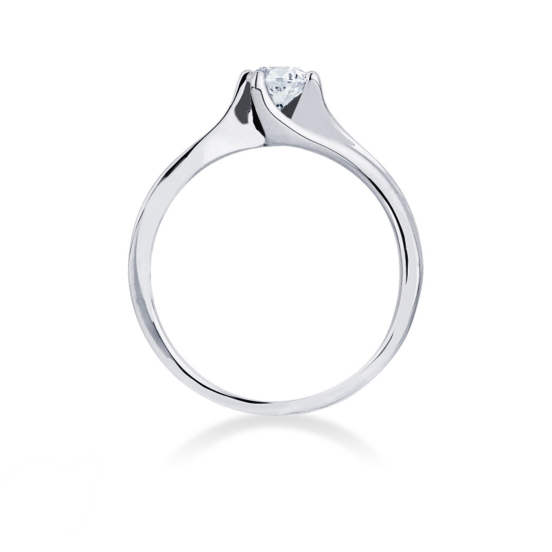 Anello Solitario Armonia 0,40 ct in Oro Bianco 18k