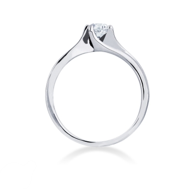 Anello Solitario Armonia 0,40 ct in Oro Bianco 18k