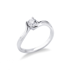 Anello Solitario Armonia 0,40 ct in Oro Bianco 18k
