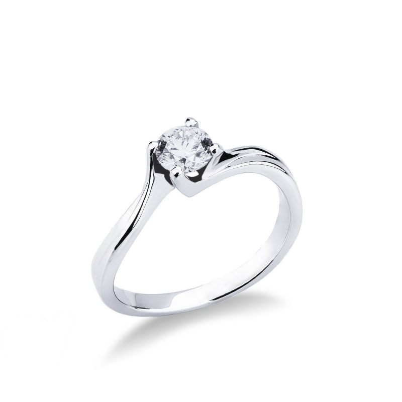Anello Fidanzamento Armonia diamante 0,50 ct in Oro Bianco 