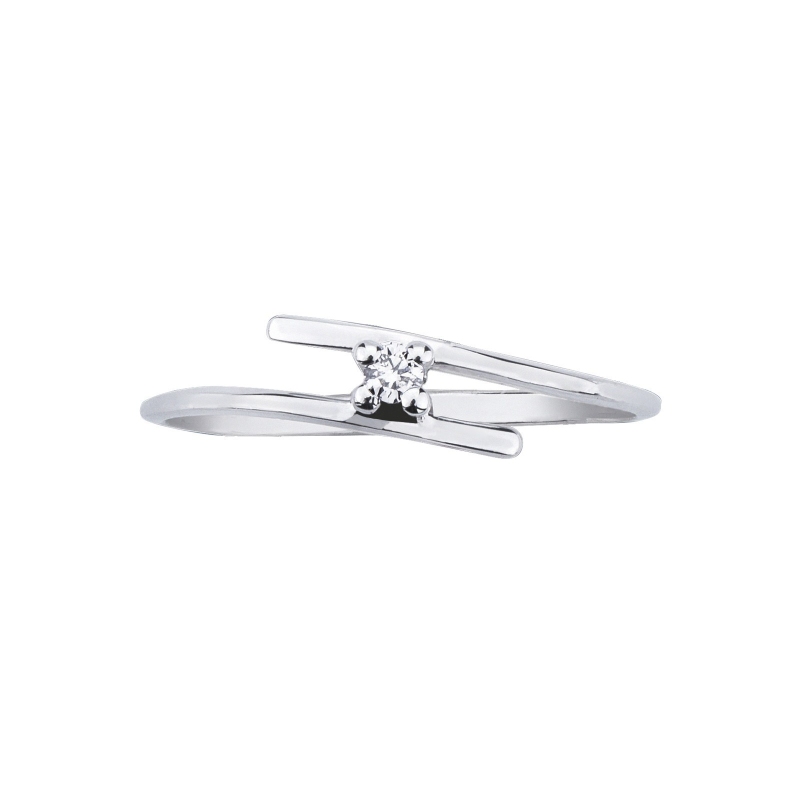 White gold 18k solitaire diamond ring 0,04 ct Valentino Model