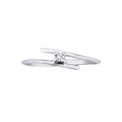 White gold 18k solitaire diamond ring 0,04 ct Valentino Model