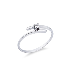 White gold 18k solitaire diamond ring 0,04 ct Valentino Model