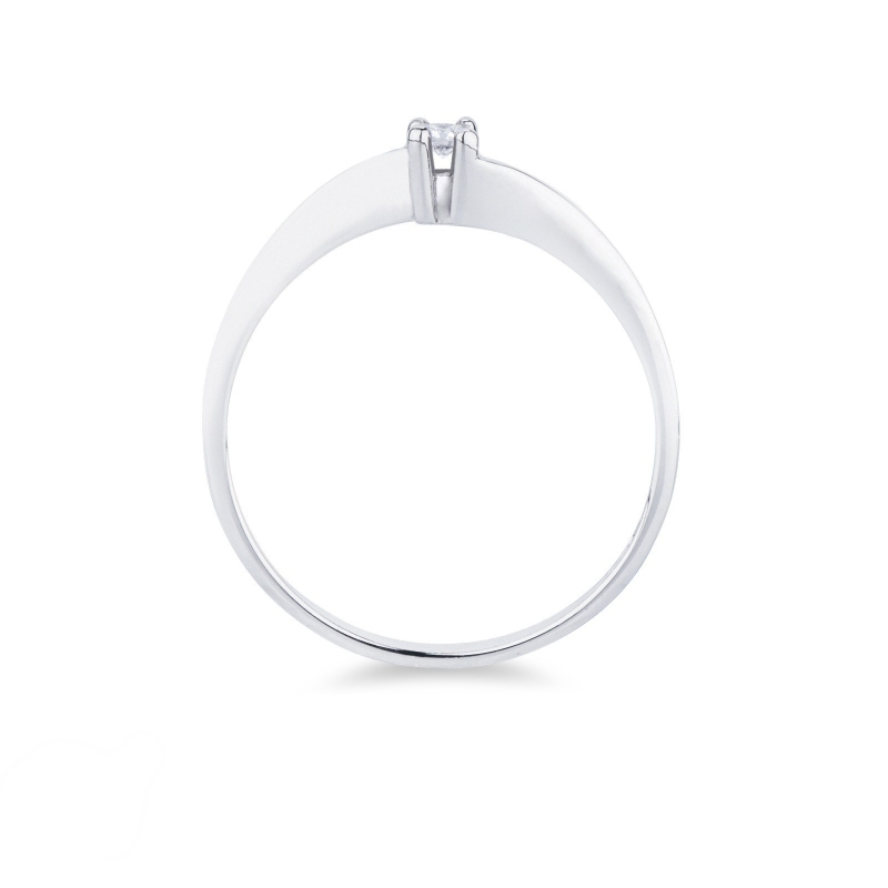 White gold 18k solitaire diamond ring 0,04 ct Valentino Model
