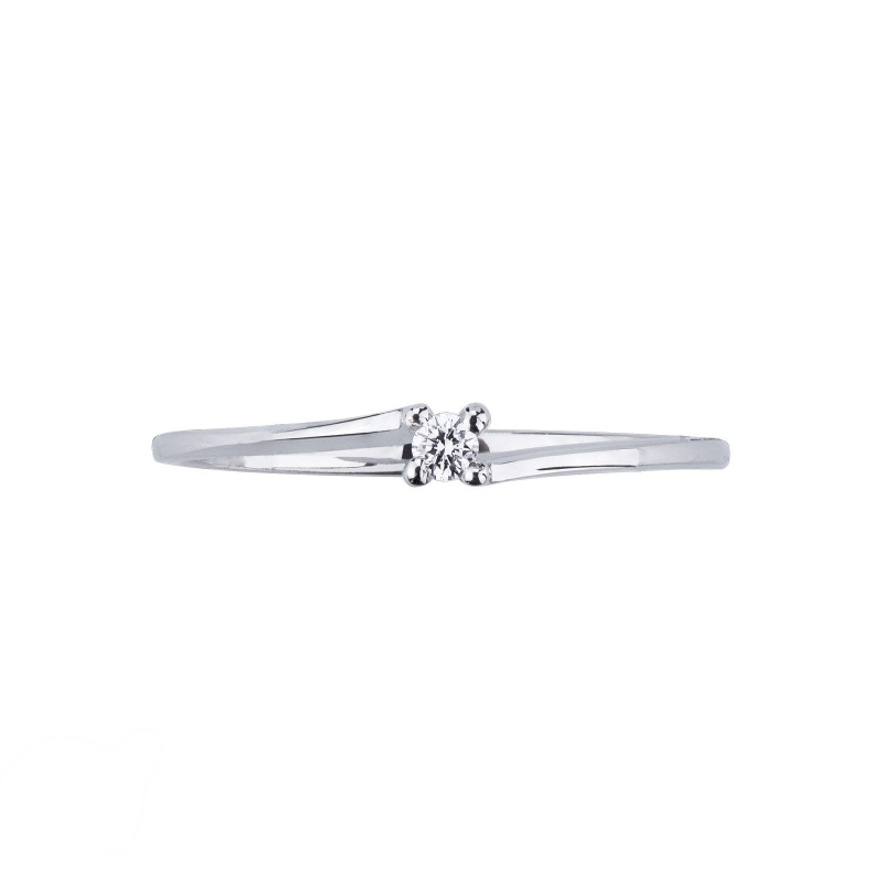 White gold 18k solitaire diamond ring 0,04 ct Valentino Model