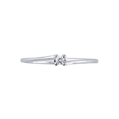 White gold 18k solitaire diamond ring 0,04 ct Valentino Model
