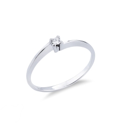 White gold 18k solitaire diamond ring 0,04 ct Valentino Model
