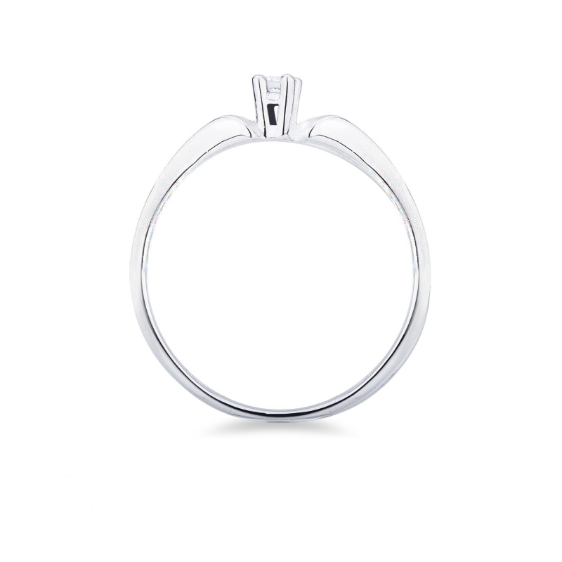 White gold 18k solitaire diamond ring 0,04 ct 