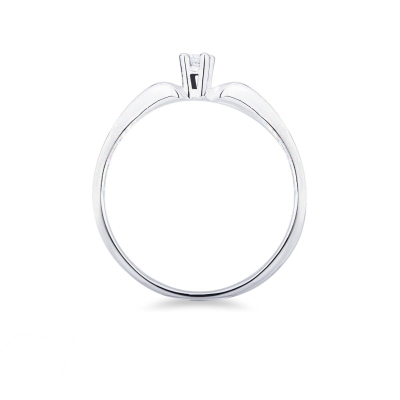White gold 18k solitaire diamond ring 0,04 ct 