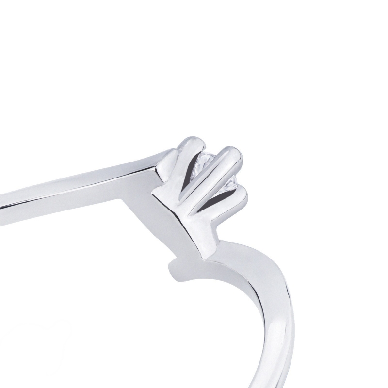 Solitaire diamond ring 0,04 ct white gold 18k 