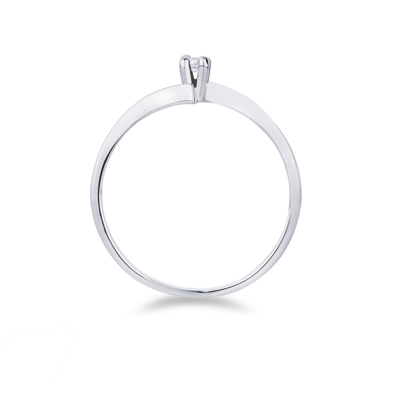 Solitaire diamond ring 0,04 ct white gold 18k 