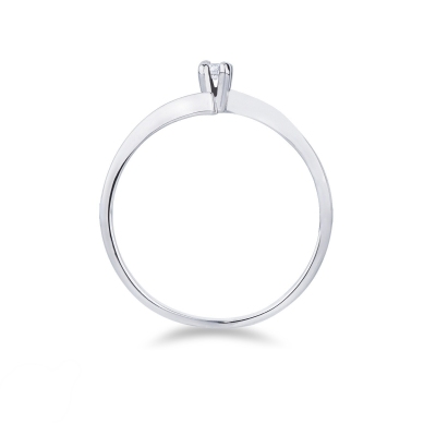 Solitaire diamond ring 0,04 ct white gold 18k 