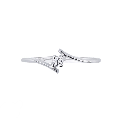Solitaire diamond ring 0,04 ct white gold 18k 