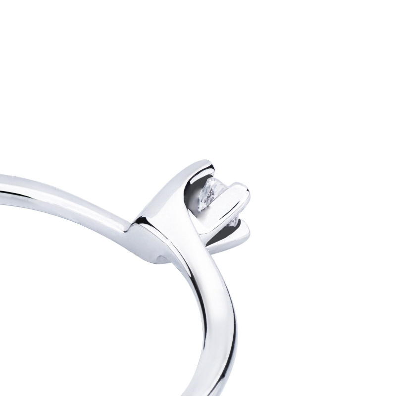 Solitaire ring Valentino Model with diamond 0,04 ct white gold 18k 