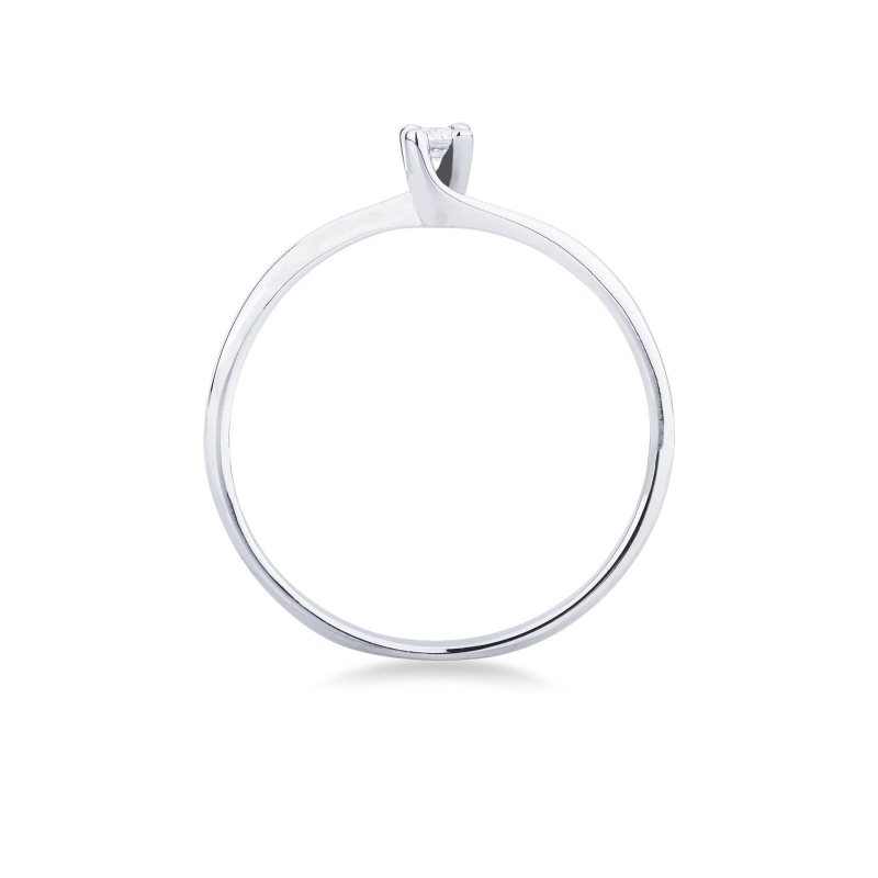 Solitaire ring Valentino Model with diamond 0,04 ct white gold 18k 