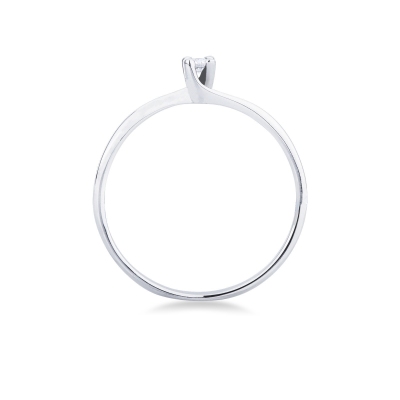 Solitaire ring Valentino Model with diamond 0,04 ct white gold 18k 