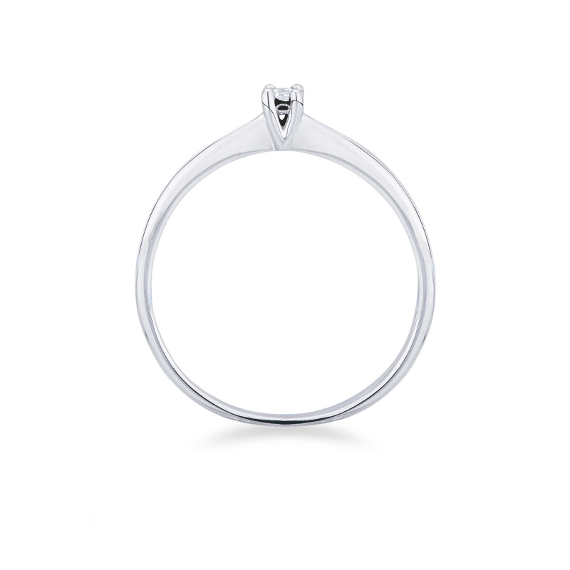 Linear solitaire ring in 18k white gold with 0.04 ct diamond.