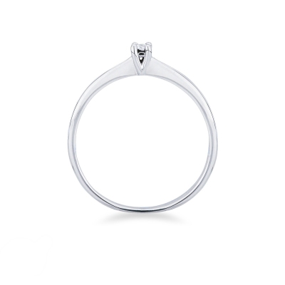 Linear solitaire ring in 18k white gold with 0.04 ct diamond.