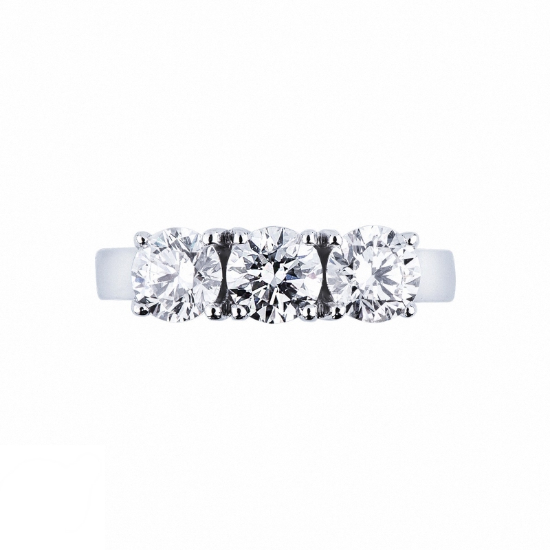 Trilogy Ring 18k White Gold with Diamonds 1,50 ct