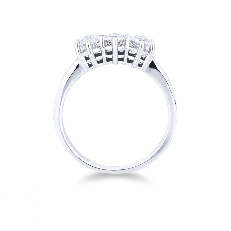 White gold 18k trilogy ring with 0,80 ct diamonds