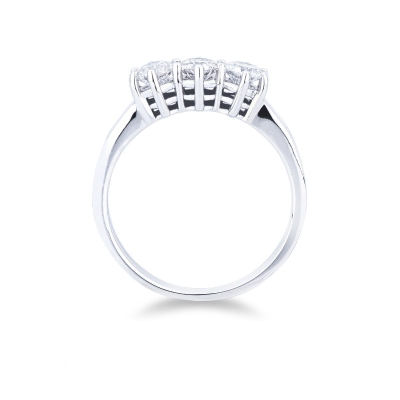 White gold 18k trilogy ring with 0,80 ct diamonds